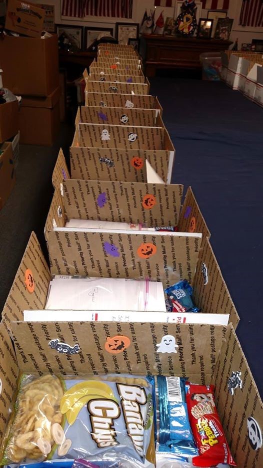 Packing 33 Halloween Packages